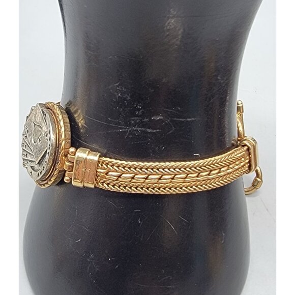 Ginger Snaps Poker Hand Bracelet Changeable Charm Multistrand Gold Tone 6.5-8" - Picture 9 of 13